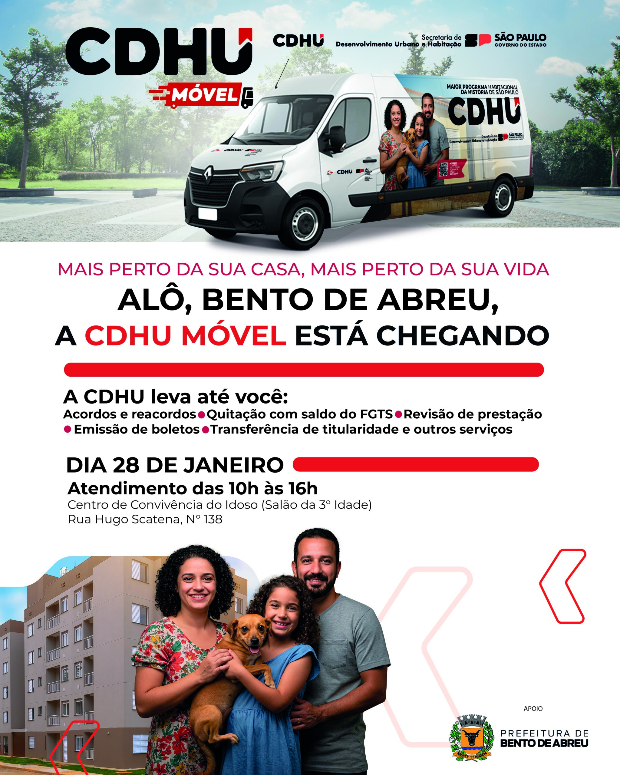 CDHU MÓVEL EM BENTO DE ABREU - Prefeitura Municipal de Bento de Abreu-SP