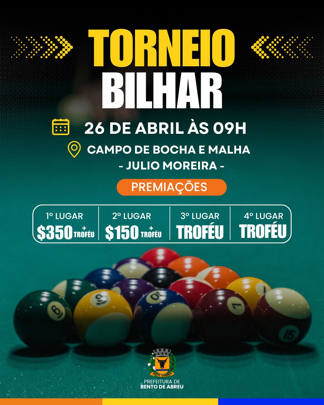 TORNEIO DE BILHAR 77 ANOS - Prefeitura Municipal de Bento de Abreu-SP