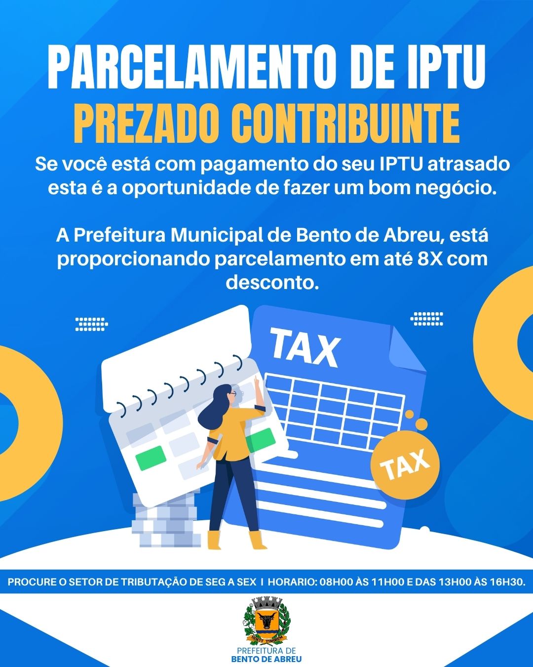 PARCELAMENTO DE IPTU - Prefeitura Municipal de Bento de Abreu-SP