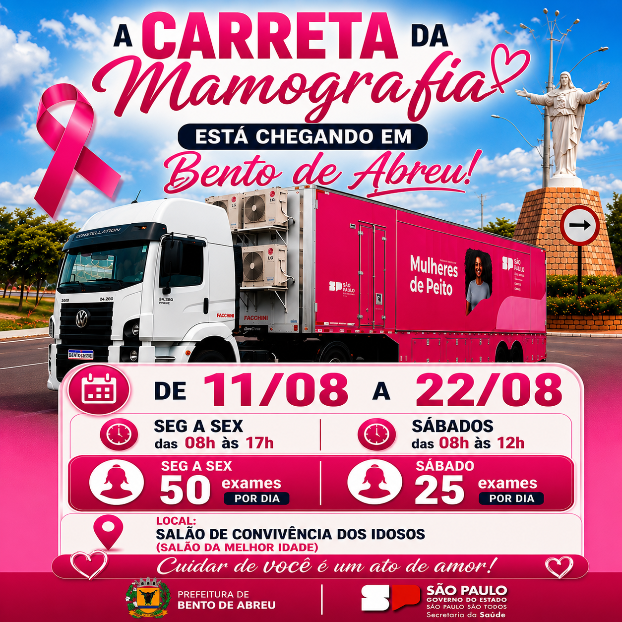 CARRETA DA MAMOGRAFIA - Prefeitura Municipal de Bento de Abreu-SP