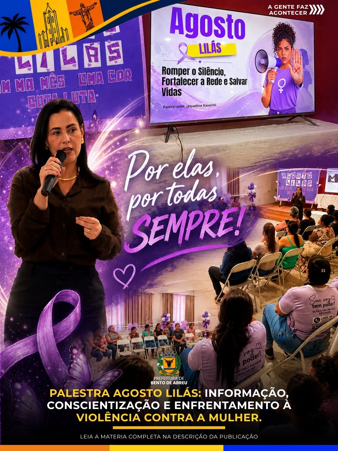 PALESTRA AGOSTO LILÁS - Prefeitura Municipal de Bento de Abreu-SP