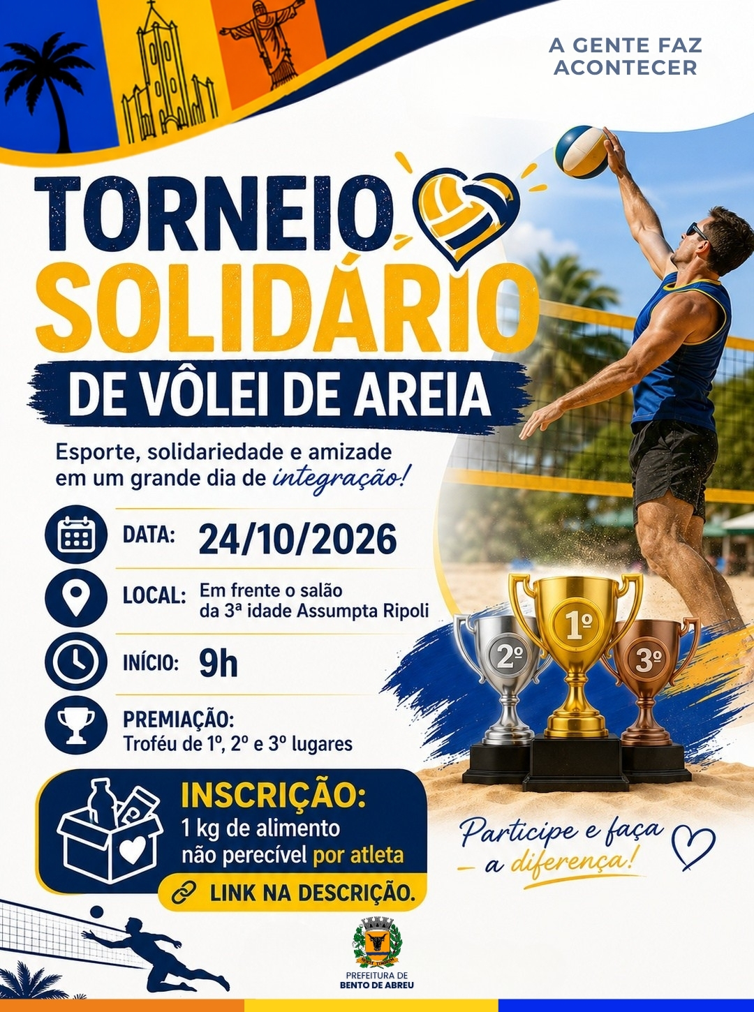 TORNEIO SOLIDÁRIO DE VÔLEI DE AREIA - Prefeitura Municipal de Bento de Abreu-SP
