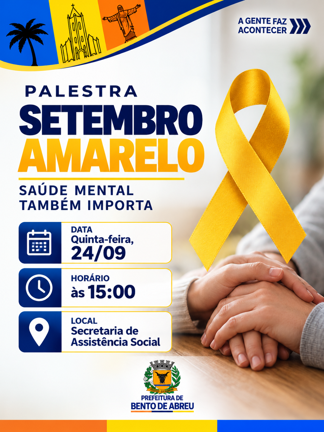 PALESTRA SETEMBRO AMARELO - Prefeitura Municipal de Bento de Abreu-SP