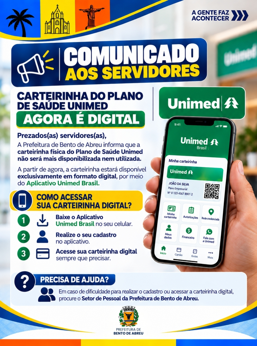 PLANO DE SAÚDE UNIMED PARA OS SERVIDORES - Prefeitura Municipal de Bento de Abreu-SP